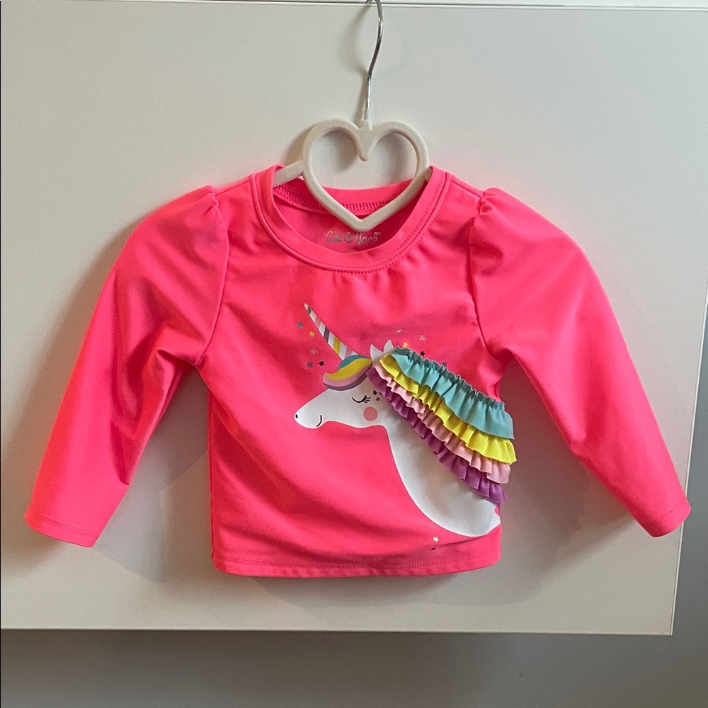 Cat & Jack Neon Pink Unicorn Rashguard